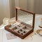 Walnut Vintage Glass Jewelry Box, Large Wooden Jewelry Box, High-end Exquisite Jewelry Wooden Storage Box, Cherry Wood Box, Gift for Women product 1
